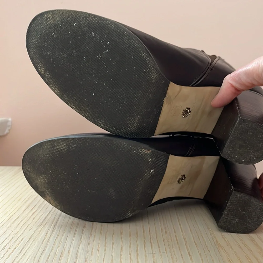 ANN TAYLOR Chestnut Brown Leather Ankle Boots Size 7